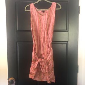 Striped tie front dress